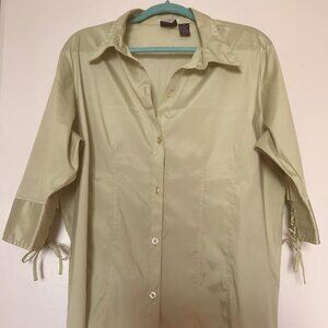 💛 Essential DCC Women’s Stretch Fitted 3/4 Sleeve Button-Down Size 2X